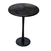 Modern Black Round Side Table – Sleek Pedestal Accent Table for Living Room, Bedroom & Office | Minimalist Small Coffee Table