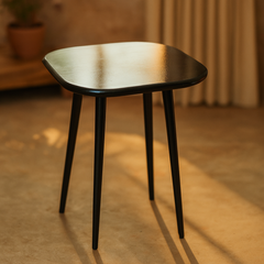 Modern Black Wooden Side Table | Sleek Minimalist Accent Table for Living Room, Bedroom, or Office | Handcrafted Solid Wood End Table