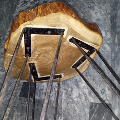 Handcrafted Natural Wood Side Table with Hairpin Metal Legs | Rustic Live Edge Accent Table for Living Room, Bedroom, or Office