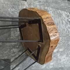 Handcrafted Natural Wood Side Table with Hairpin Metal Legs | Rustic Live Edge Accent Table for Living Room, Bedroom, or Office