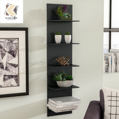 Modern Wall-Mounted 5-Tier Display Shelf – Floating Decorative Storage Rack