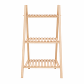 3-Tier Wooden Storage Rack | Foldable Bamboo Shelf Organizer
