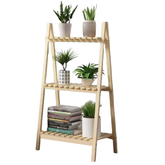 3-Tier Wooden Ladder Shelf – Multipurpose Plant Stand & Book Organizer | Modern Minimalist Storage Rack for Living Room, Balcony & Office Décor