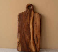 Natural Rustic Wooden Chopping Board – Premium Serving Platter for Meat, BBQ, Kitchen & Food Styling