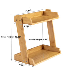 Wooden 2-Tier Countertop Organizer Rack – Bathroom, Kitchen & Vanity Storage Shelf