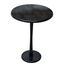 Modern Black Round Side Table – Sleek Pedestal Accent Table for Living Room, Bedroom & Office | Minimalist Small Coffee Table