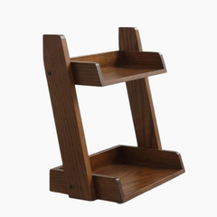 Wooden 2-Tier Countertop Organizer Rack – Bathroom, Kitchen & Vanity Storage Shelf