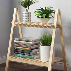 2-Tier Wooden Storage Rack – Compact Countertop Organizer Shelf